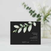 Einfachheit & Foliage Black Wedding Rettete unser  Postkarte (Stehend Vorderseite)