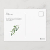 Einfachheit & Foliage Black Wedding Rettete unser  Postkarte (Rückseite)