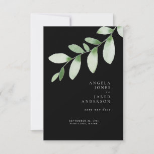Einfachheit & Foliage Black Wedding Rettete unser Save The Date