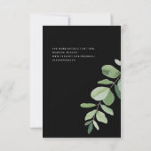 Einfachheit & Foliage Black Wedding Rettete unser Save The Date (Rückseite)