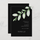 Einfachheit & Foliage Black Wedding Rettete unser Save The Date (Vorne/Hinten)