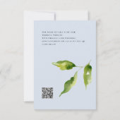 Einfachheit Foliage Dusty Blue Wedding Save The Date (Rückseite)