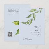 Einfachheit Foliage Dusty Blue Wedding Save The Date (Vorne/Hinten)