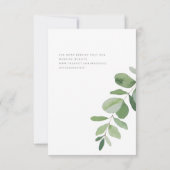 Einfachheit & Foliage Hochzeit Rettete unser Datum Save The Date (Rückseite)