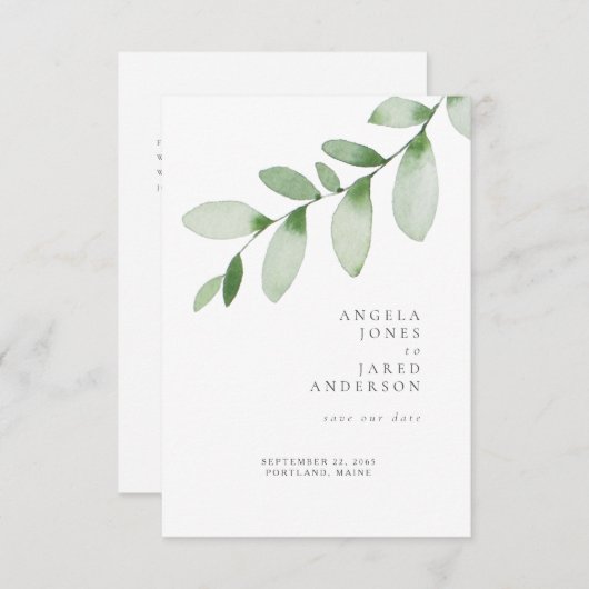 Einfachheit & Foliage Hochzeit Rettete unser Datum Save The Date (Vorne/Hinten)