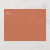 Einfachheit Foliage Terracotta Hochzeit Rett Datum Postkarte (Rückseite)