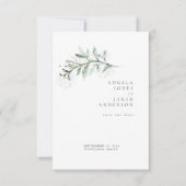 Einfachheit & Foliage White Wedding Rettete unser  Save The Date (Vorderseite)