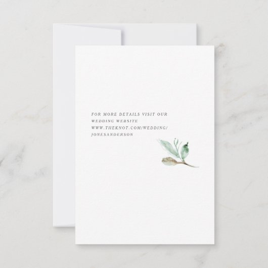 Einfachheit & Foliage White Wedding Rettete unser  Save The Date (Rückseite)