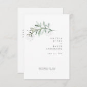 Einfachheit & Foliage White Wedding Rettete unser  Save The Date (Vorne/Hinten)