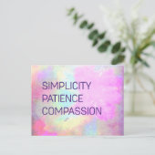 Einfachheit Geduld Mitgefühl Inspiration Postkarte (Stehend Vorderseite)