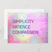 Einfachheit Geduld Mitgefühl Inspiration Postkarte (Vorne/Hinten)