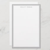 Einfachheit, grau/weiß, Personalisierte Stationery Briefpapier (Vorne/Hinten)