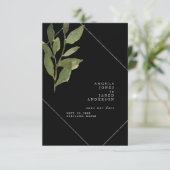 Einfachheit & Grüne Schwarze Hochzeit Save The Date (Stehend Vorderseite)