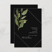 Einfachheit & Grüne Schwarze Hochzeit Save The Date (Vorne/Hinten)