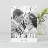 Einfachheit | Hochzeitsstift Foto Dankeschön Karte (Stehend Vorderseite)