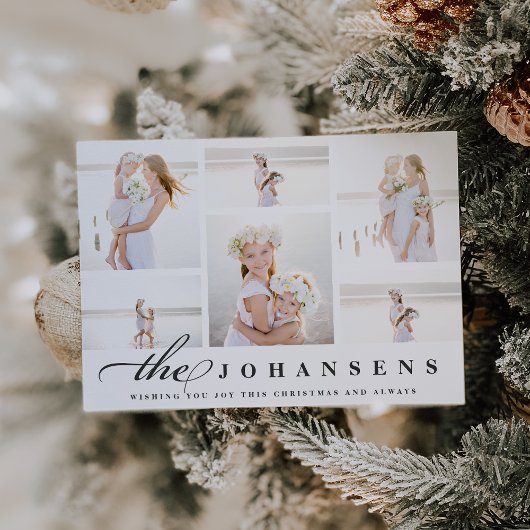 Einfachheit | Holiday Foto Collage Card Feiertagskarte