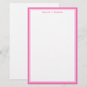 Einfachheit Hot Pink White Personalisiert Statione Briefpapier (Vorne/Hinten)