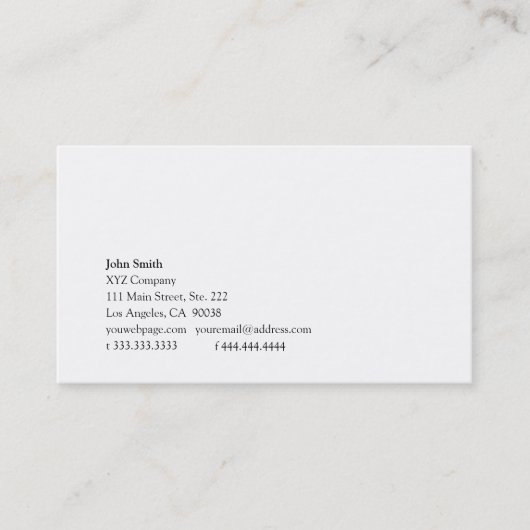 Einfachheit II Visitenkarte (Vorderseite)