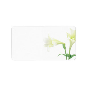 Einfachheit l Elegant White Lily Wedding oder Gene Adressaufkleber