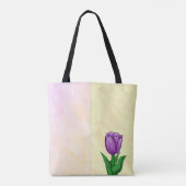 Einfachheit Lila Tulip Zwei Tone Wasserfarbe Tasche (Rückseite)