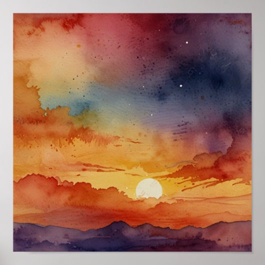 Einfachheit: Moderne Minimalistische Wasserfarbe Poster (Vorne)