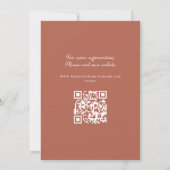 Einfachheit | Monogram Minimal Terracotta Wedding Einladung (Rückseite)