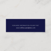 Einfachheit Navy Blue Wedding Website Cards Mini Visitenkarte (Vorderseite)