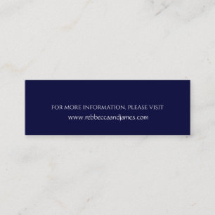 Einfachheit Navy Blue Wedding Website Cards Mini Visitenkarte