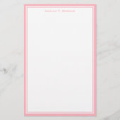 Einfachheit Pink White Personalisiert Stationery Briefpapier (Vorderseite)