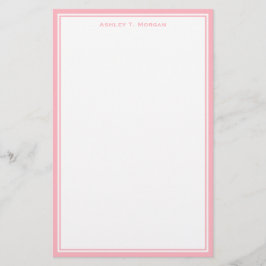 Einfachheit Pink White Personalisiert Stationery Briefpapier