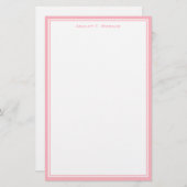 Einfachheit Pink White Personalisiert Stationery Briefpapier (Vorne/Hinten)