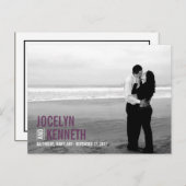 Einfachheit Save the Date Postkarte - Lila (Vorne/Hinten)