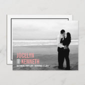 Einfachheit Save the Date Postkarte - Rosa (Vorne/Hinten)