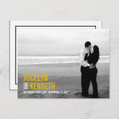 Einfachheit Save the Date Postkarte - Senf (Vorne/Hinten)