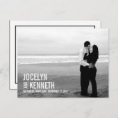 Einfachheit Save the Date Postkarte - Weiß (Vorne/Hinten)