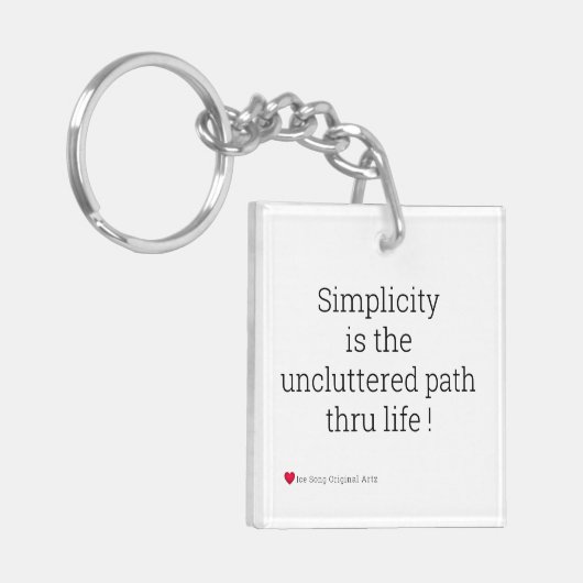 Einfachheit Schwarz auf weißem Schlüsselanhänger (Vorderseite links)