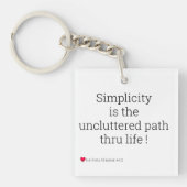 Einfachheit Schwarz auf weißem Schlüsselanhänger (Vorderseite)