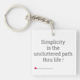 Einfachheit Schwarz auf weißem Schlüsselanhänger