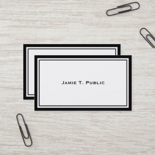 Einfachheit: Schwarzweißrahmen, weißer Hintergrund Visitenkarte