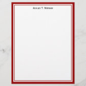 Einfachheit Tiefrot Personalisierter Letterhead (Vorderseite)