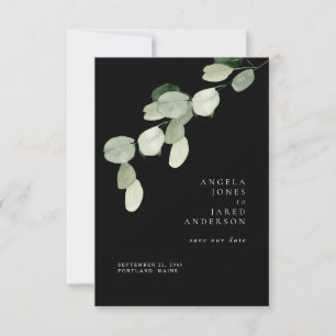 Einfachheit und Foliage Black Wedding Save The Date