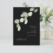 Einfachheit und Foliage Black Wedding Save The Date (Stehend Vorderseite)