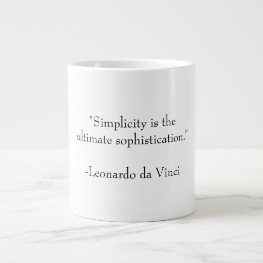 Einfachheit und Kultiviertheit Jumbo-Tasse (Vorderseite)