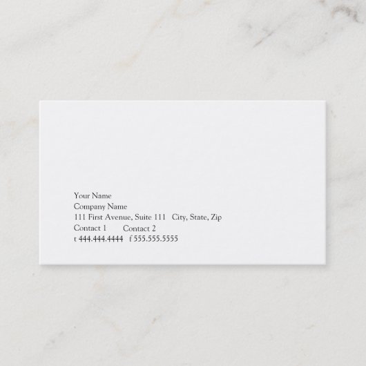 Einfachheit Visitenkarte (Vorderseite)