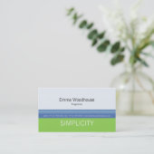 Einfachheits-Frühlings-Grün u. Himmel-Blau Visitenkarte (Stehend Vorderseite)