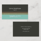 Einfachheits-Grün u. aquamarines Visitenkarte (Vorne/Hinten)