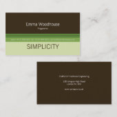 Einfachheits-Grün u. Brown Visitenkarte (Vorne/Hinten)