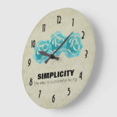 Einfachheits-Typografie-Zitat mit aquamarinen Große Wanduhr (Winkel)