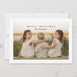 Einfachste Familienfoto-Weihnachtskarte mit Rand Feiertagskarte