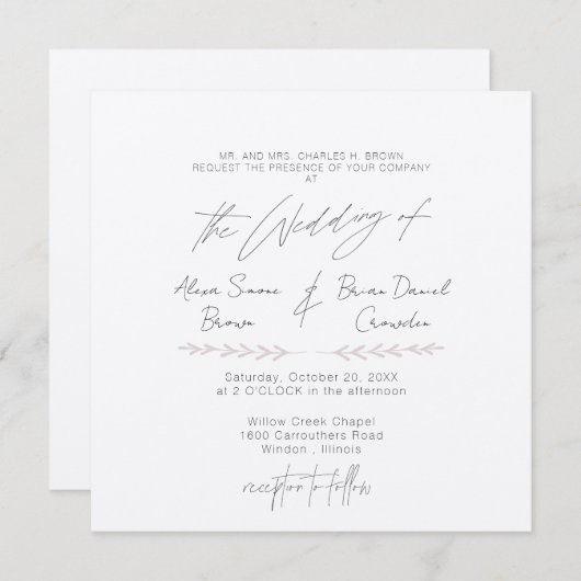 Einfachste moderne Einladung (Vorne/Hinten)